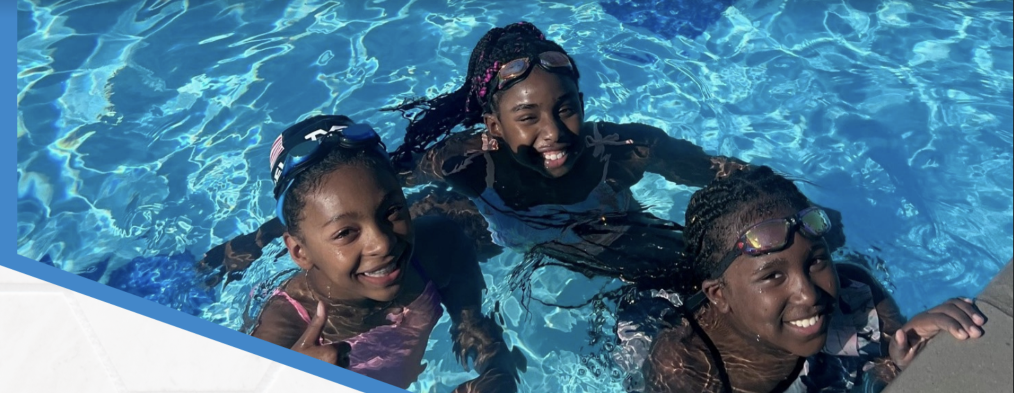young girls taking swim lessons